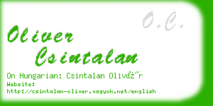 oliver csintalan business card